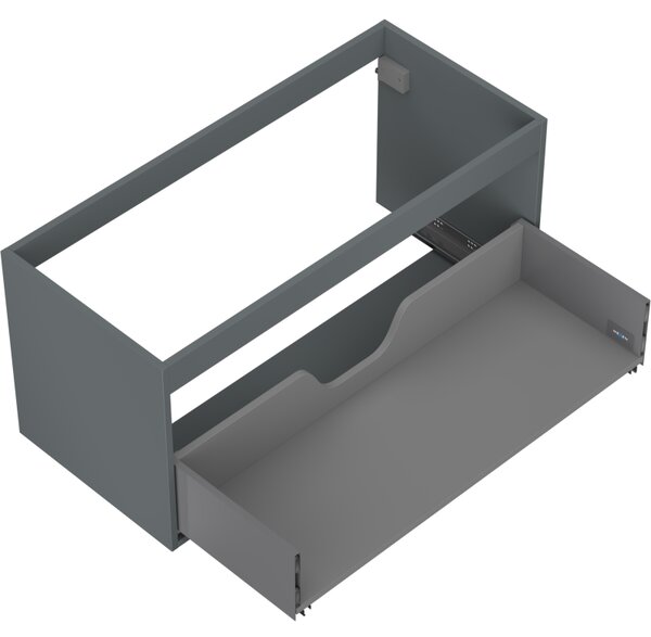 Mexen Box-A, dulap suspendat 100 cm, 1 sertar, grafit mat, 91AX0-1000-470-1-66