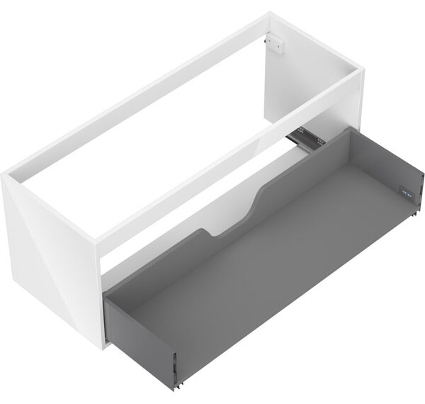 Mexen Box-A, dulap suspendat 120 cm, 1 sertar, alb lucios, 91AX0-1200-470-1-00
