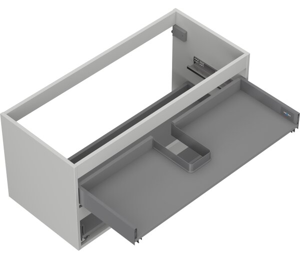 Mexen Box-A, dulap suspendat 100 cm, 2 sertare, gri mat, 91AX0-1000-470-2-62