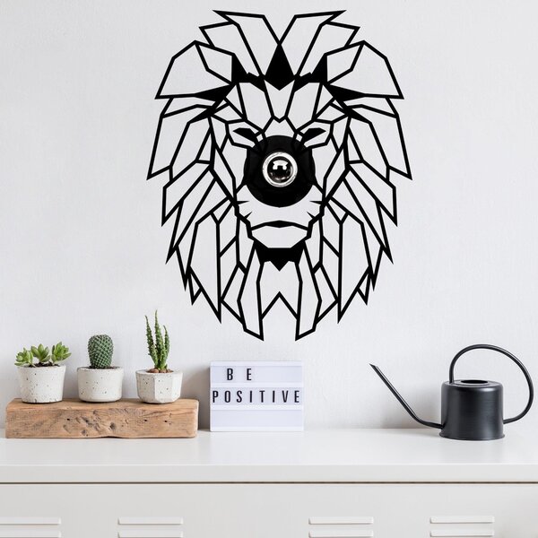 Aplica De Perete Lion, Negru, 39x12x49 cm