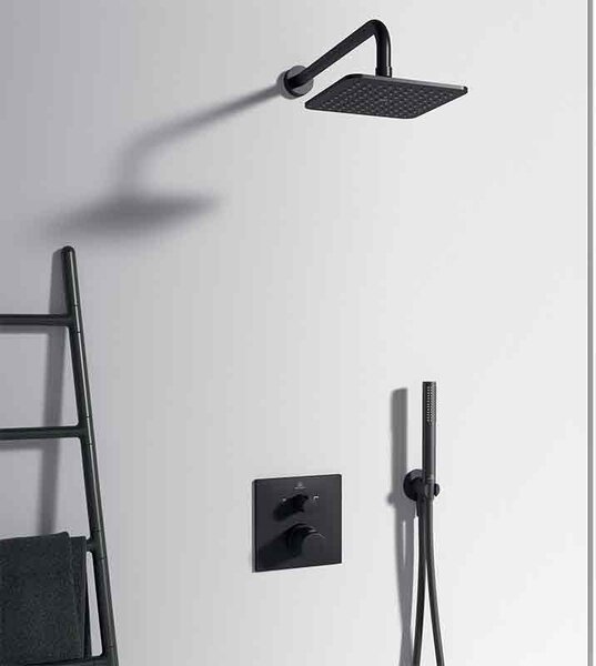 Pălărie de duș ,Ideal Standard Idealrain, pătrat, 200 x 200 mm, negru mat
