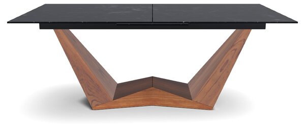 Masa extensibila BONUCCI, negru cu efect de marmura/maro, 200/250x98x7