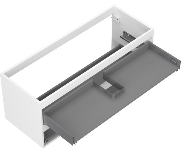 Mexen Box-A, dulap suspendat 120 cm, 2 sertare, alb mat, 91AX0-1200-470-2-01