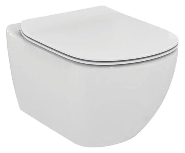 Set complet vas WC suspendat Ideal Standard, Tesi, cu spălare AquaBlade, alb rezervor si clapeta alba