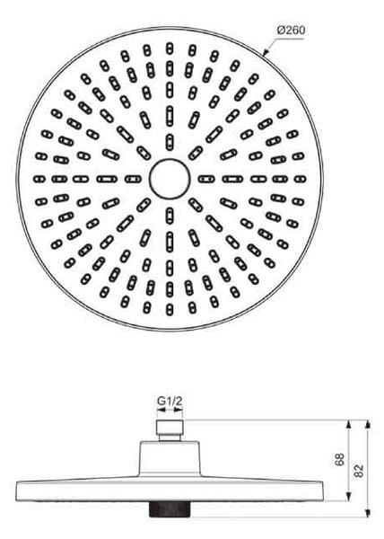 Pălărie de duș Ideal Standard Idealrain Alu+, 260 mm, rosé