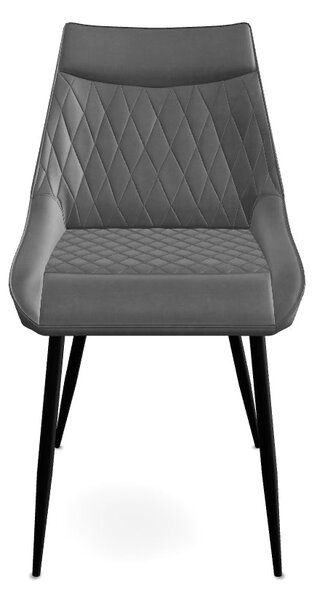 Scaun AGAT, gri/negru, stofa catifelata - Bluvel 14/metal, 51x44x88 cm