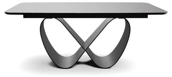 Masa extensibila INFINITY CERAMIC, negru, sticla securizata/ceramica