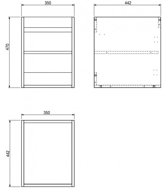 Mexen Box-A, dulap suspendat 35 cm, nuc, 91AX1-0350-470-1-86