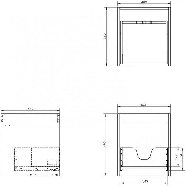Mexen Box-A, dulap suspendat 40 cm, 1 sertar, negru mat, 91AX0-0400-470-1-71