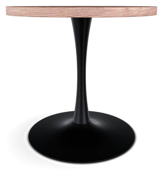Masa rotunda lemn bucatarie AMADEO, nuc/negru, 80x80x76 cm