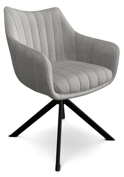 Scaun rotativ AZALIA, gri/negru, stofa/metal, 61x44x86 cm