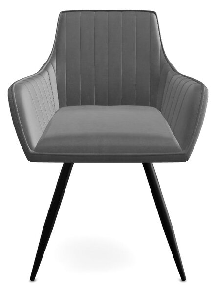 Scaun APPLE, gri/negru, stofa catifelata - Bluvel 14/metal, 57x47x85 c