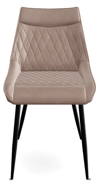 Scaun AGAT, bej inchis/negru, stofa catifelata - Bluvel 40/metal, 51x4