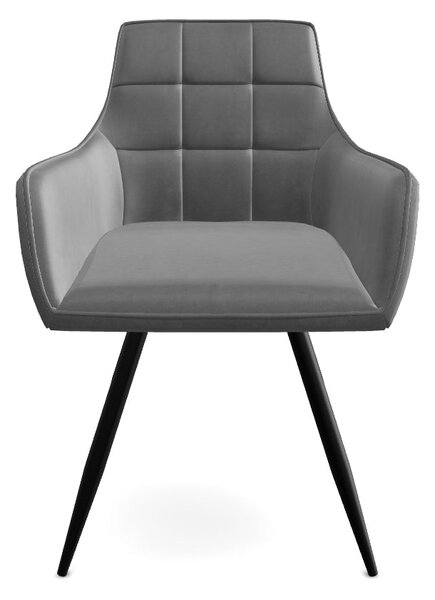 Scaun gri inchis LEMON, stofa catifelata/metal, 57x47x85 cm