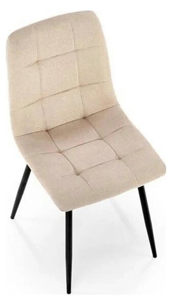 Scaun K560, bej/negru, stofa clasica/metal, 45x53x88 cm