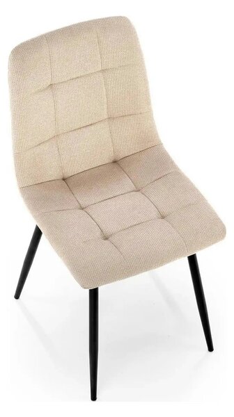 Scaun K560, bej/negru, stofa clasica/metal, 45x53x88 cm