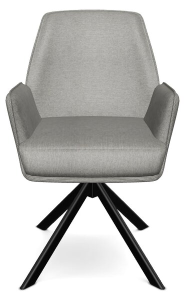 Scaun rotativ HUGO, bej/negru, stofa clasica/metal, 58x46x90 cm