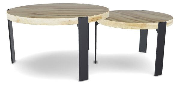 Set 2 masute cafea POLO, stejar/negru