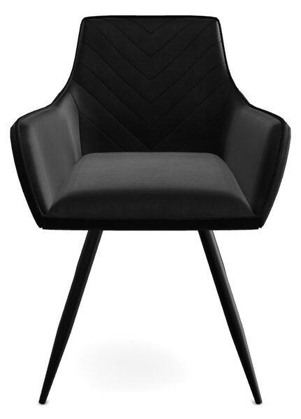 Scaun FIG, negru, stofa catifelata/metal, 57x47x85 cm