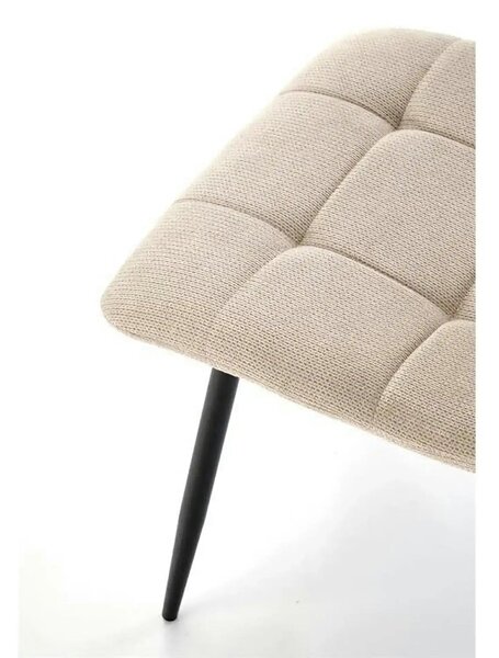 Scaun K560, bej/negru, stofa clasica/metal, 45x53x88 cm