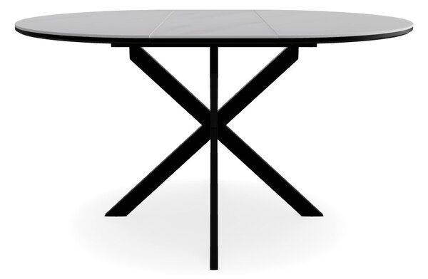 Masa extensibila pentru sufragerie GASTON, alb/negru, 100/135x100x75 c