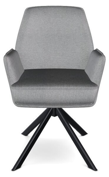 Scaun rotativ HUGO, gri/negru, stofa clasica/metal, 58x46x90 cm