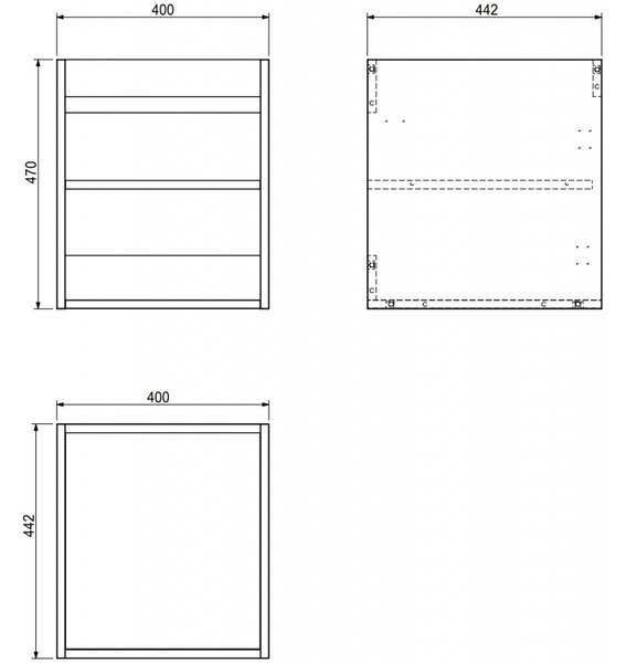 Mexen Box-A, dulap suspendat 40 cm, alb mat, 91AX1-0400-470-1-01