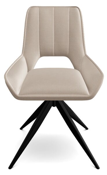 Scaun rotativ TELLO, bej deschis/negru, stofa clasica/metal, 54x46x84