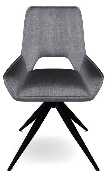 Scaun rotativ TELLO, gri/negru, stofa clasica/metal, 54x46x84 cm