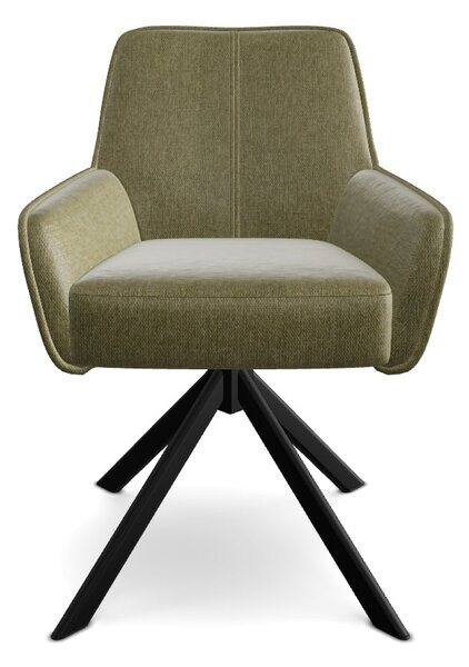 Scaun NOTTI, verde maslin/negru, stofa clasica/metal, 55x45x83 cm