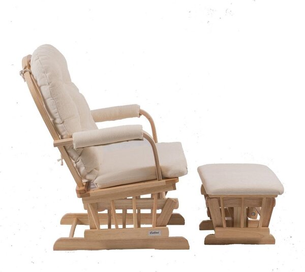 Fotoliu confortabil de relaxare cu taburet Catini TREVISO lemn deschis