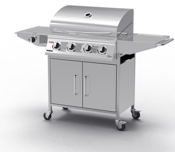 Grătar BBQ pe gaz din inox cu arzător lateral Avenberg VERMONT