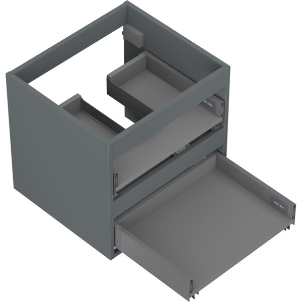 Mexen Box-A, dulap suspendat 50 cm, 2 sertare, grafit mat, 91AX0-0500-470-2-66