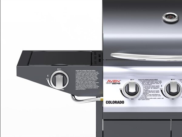 Grătar BBQ pe gaz cu arzător lateral Avenberg COLORADO