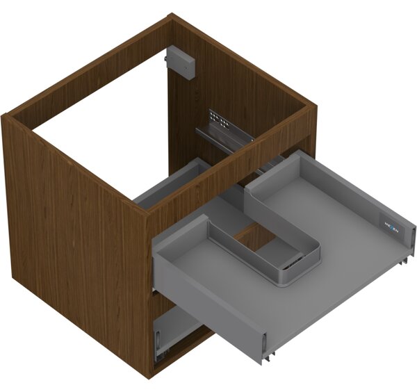Mexen Box-A, dulap suspendat 50 cm, 2 sertare, nuc, 91AX0-0500-470-2-86