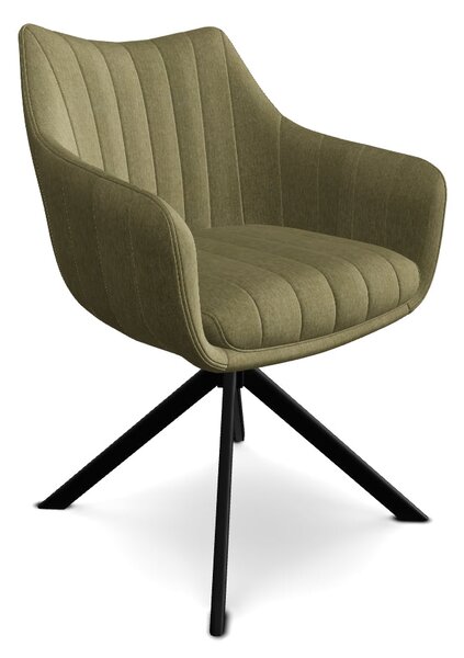 Scaun rotativ AZALIA, verde olive/negru, stofa clasica/metal, 61x44x86