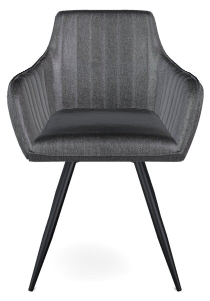 Scaun BALLO, gri inchis/negru, stofa clasica/metal, 56x45x84 cm