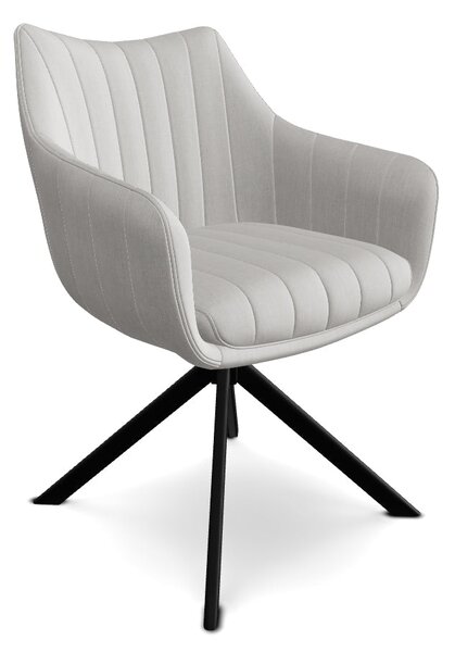 Scaun living rotativ AZALIA, bej deschis/negru, stofa clasica/metal, 6