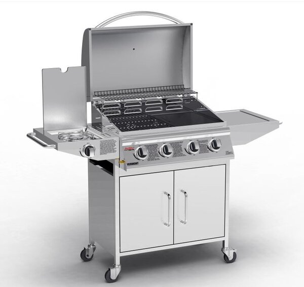 Grătar BBQ pe gaz din inox cu arzător lateral Avenberg VERMONT