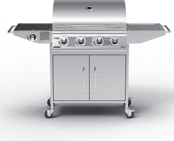 Grătar BBQ pe gaz din inox cu arzător lateral Avenberg VERMONT