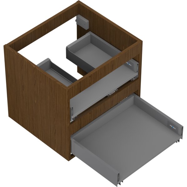 Mexen Box-A, dulap suspendat 50 cm, 2 sertare, nuc, 91AX0-0500-470-2-86