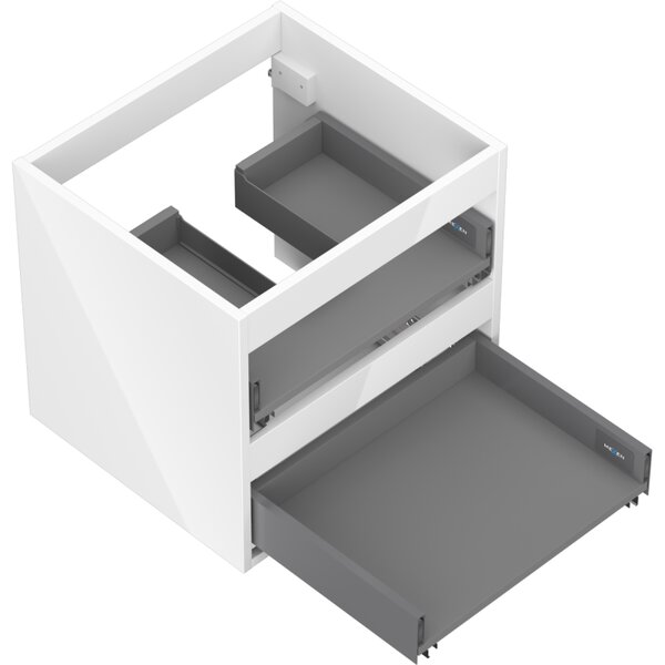 Mexen Box-A, dulap suspendat 50 cm, 2 sertare, alb lucios, 91AX0-0500-470-2-00