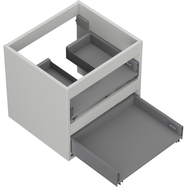 Mexen Box-A, dulap suspendat 50 cm, 2 sertare, gri mat, 91AX0-0500-470-2-62