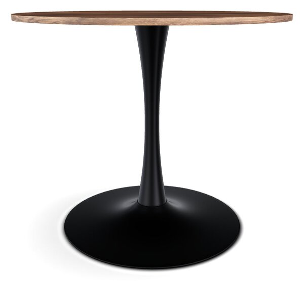 Masa rotunda lemn bucatarie AMADEO II, nuc/negru mat, 90x76 cm