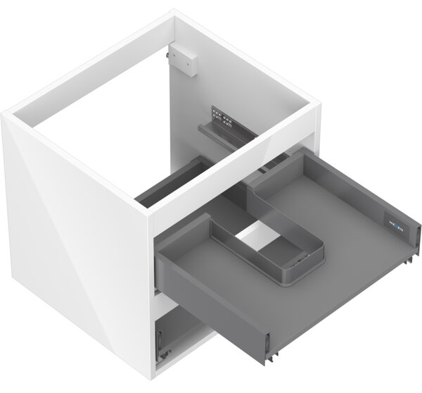 Mexen Box-A, dulap suspendat 50 cm, 2 sertare, alb lucios, 91AX0-0500-470-2-00