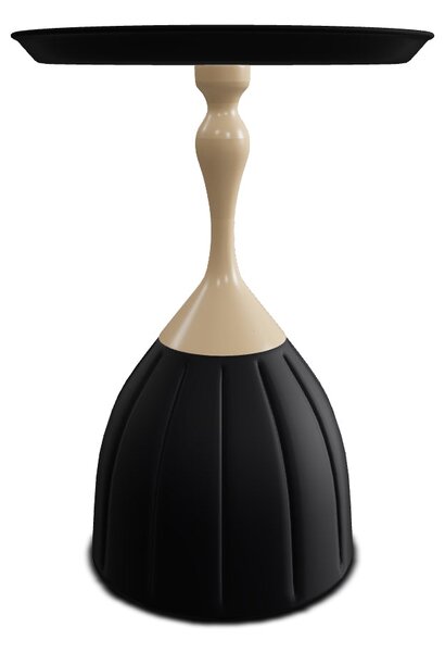 Masuta cafea PIANA, negru/auriu, metal, 38x50 cm