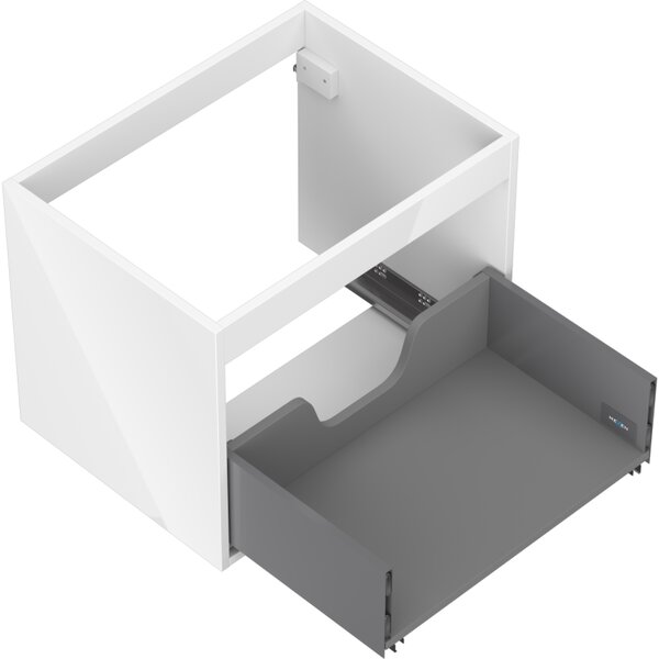Mexen Box-A, dulap suspendat 60 cm, 1 sertar, alb lucios, 91AX0-0600-470-1-00