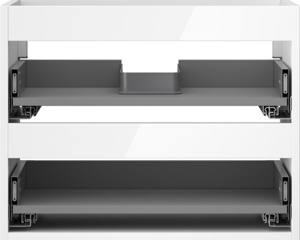 Mexen Box-A, dulap suspendat 60 cm, 2 sertare, alb lucios, 91AX0-0600-470-2-00
