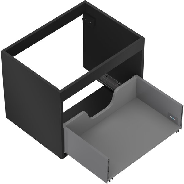 Mexen Box-A, dulap suspendat 60 cm, 1 sertar, negru mat, 91AX0-0600-470-1-71