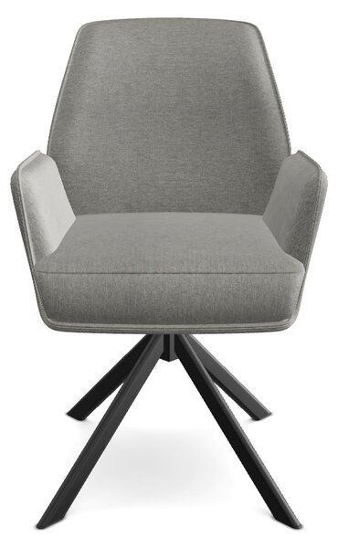 Scaun rotativ HUGO, bej deschis/negru, stofa clasica/metal, 58x60x90 c